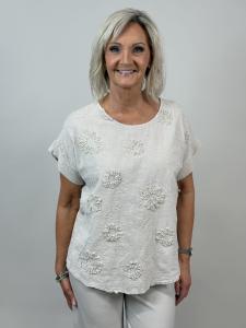 Topp med brodyr och applikationer, Beige Mimmi - Mix by Heart    BERÄKNAD LEV: MARS