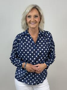 Blus, Prickig Mörkblå, Bim - Mix by Heart