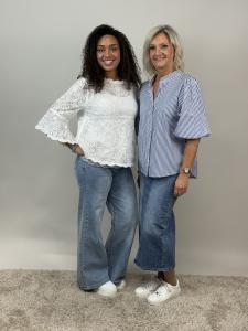 Blus, Randig Blå / Vit, Mio - Mix by Heart