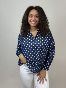 Blus, Prickig Mörkblå, Bim - Mix by Heart