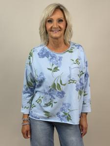 Sweatshirt Ljusblå Blom, Sally - Mix by Heart    KOMMER SNART!