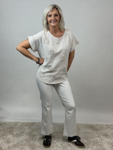 Byxa Ylva, Beige Bootcut - Mix by Heart