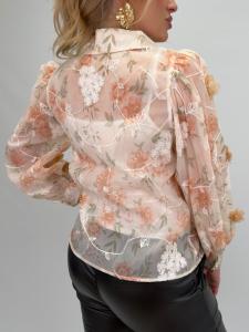 Blus med pärlor, Korall Inga - Gemini