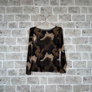 Topp med lång ärm, Camo Brun / Svart / Sand, Malou - Cabana Living