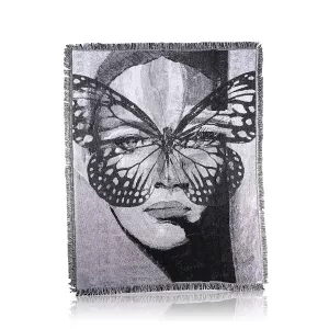 Jacquardpläd Secret Butterfly 130x160cm - Carolina Gynning