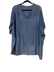 Blus / topp i viskose med lyster, Duvblå (Jane) - Gemini