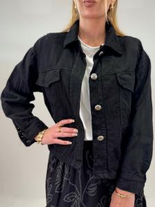 Jeansjacka med broderi, Svart, Amira - Gemini