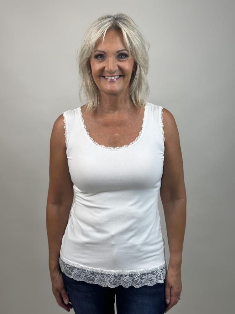 Linne med spetskant, Offwhite, Jenna - Mix by Heart