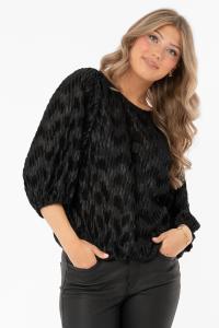 Blus, Zick Zack Svart (Jewel) - Capri Collection