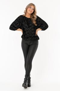 Blus, Zick Zack Svart (Jewel) - Capri Collection