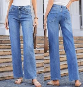 Jeans med bling-knapp, Gisela - Caramelle Fashion