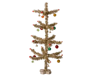 Julgran Dekoration Guld Med Kulor - Maileg