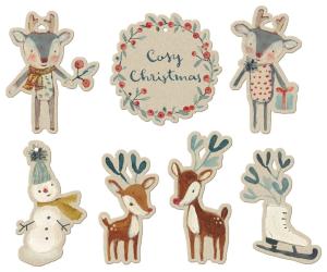 Julklappstaggar/kort Cosy Christmas (14 st), Maileg (natur)