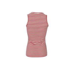 Tank top / linne, Röd / Offwhite Randigt, Becky - Black Colour