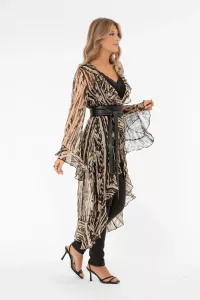 Kaftan Anouk Charlie Sand Taupe Black - Capri Collection