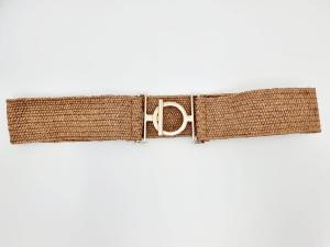 Elastiskt bälte i bast, Kamel - Cat & Co