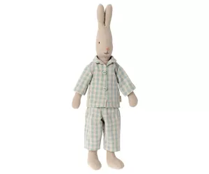 Kanin Storlek 2 Blårutig pyjamas – Maileg