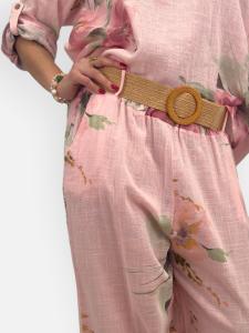 Byxa med vida ben, Rosa Blommig, Kattis - Gemini