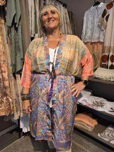 Kimono i silkesmix, Multi, Kelly (8) - Soulful Fashion