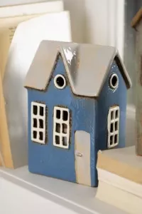 Keramikhus för värmeljus, Blått, Nyhavn, Ib Laursen (27638-13)