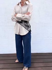 Scarves Svart, Triangelformad i spets (130x45 cm) - Black Colour