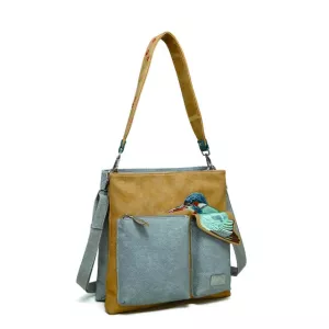 King Shopper Axelremsväska / handväska grå-beige HI-DI-HI