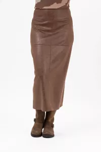 Kjol i mocka-look, Brun Colt - Capri Collection
