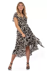 Klänning Deba, Black linnen, Sand Coffee   - Capri Collection