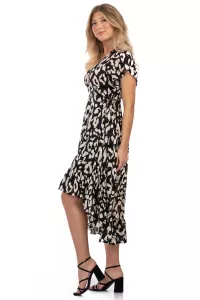 Klänning Deba, Black linnen, Sand Coffee   - Capri Collection