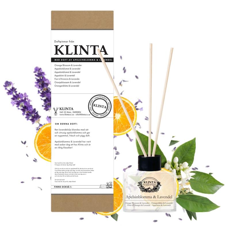 Klinta Doftpinnar 50 ml, Apelsinblomma & Lavendel
