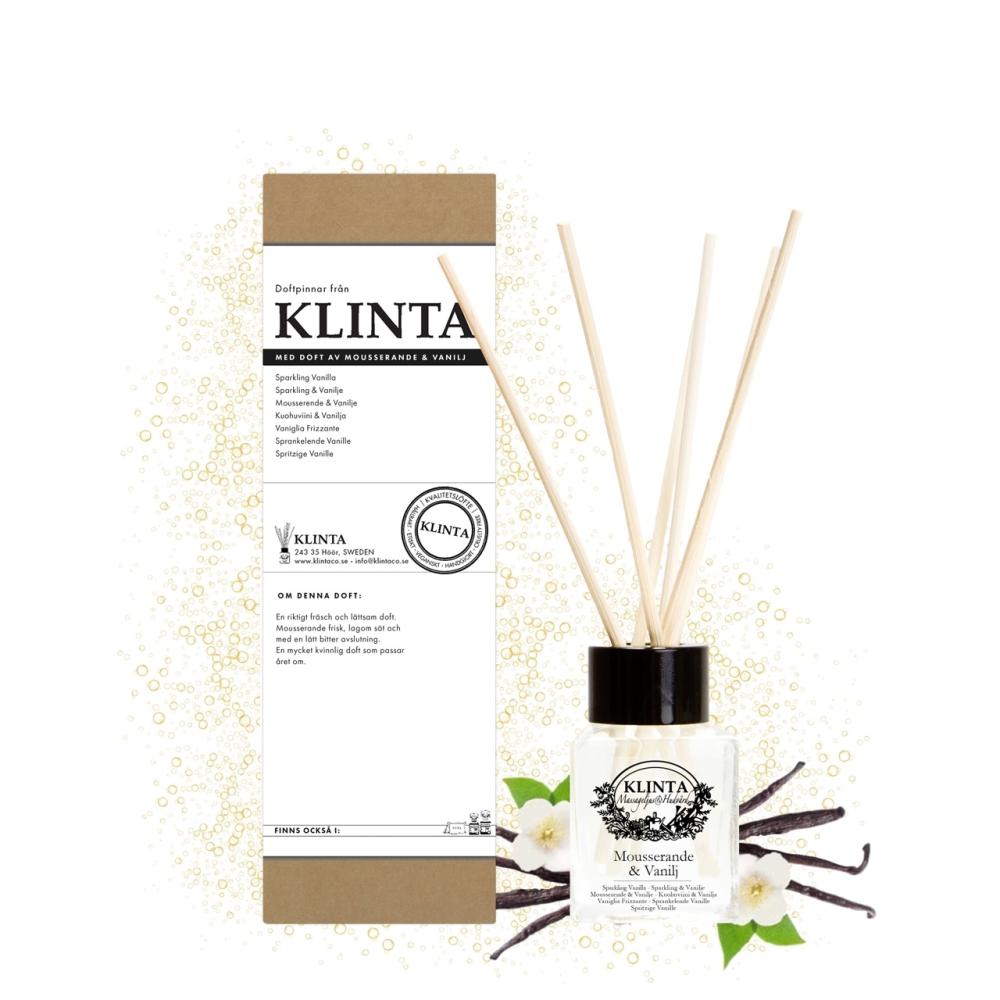 Klinta Doftpinnar 50 ml, Mousserande & Vanilj