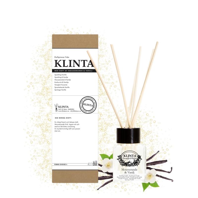 Klinta Doftpinnar 50 ml, Mousserande & Vanilj