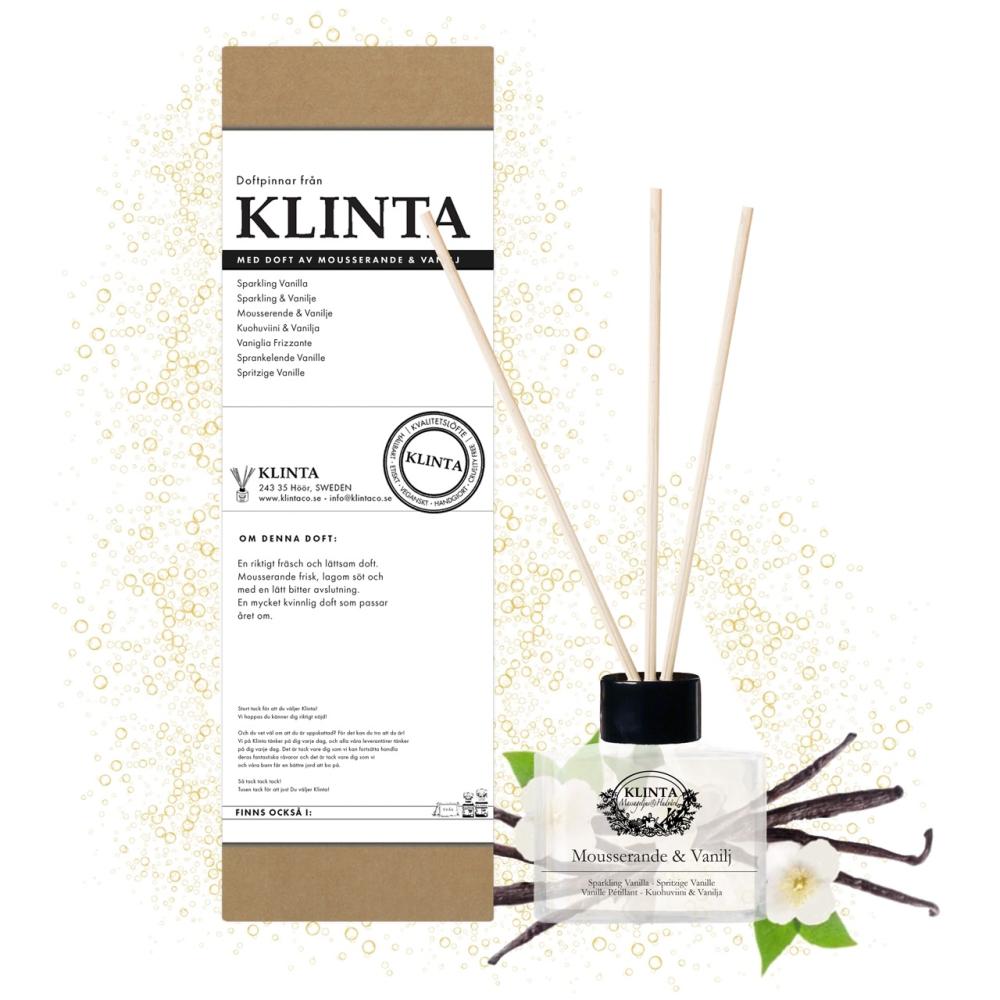 Klinta Doftpinnar 120 ml, Mousserande & Vanilj