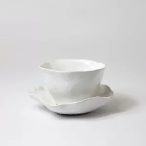 Kopp med fat Clair vit - Olsson & Jensen