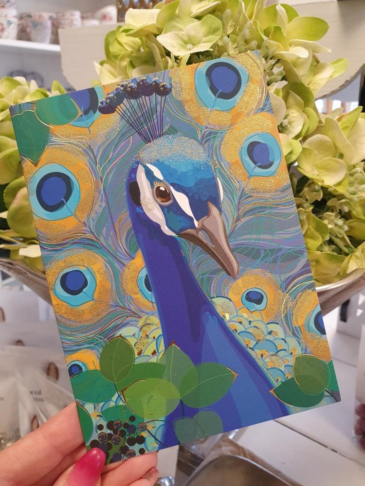 Kort med påfågel, Pictura