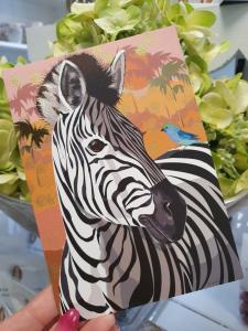 Kort med zebra, Pictura
