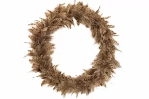 Krans med fjädrar, Rand (dia 37 cm) - A lot    BERÄKNAD LEV: MARS