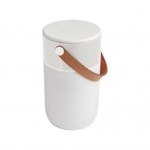 vit Bluetooth högtalare med belysning från Kreafunk. fungerar även som batteripack