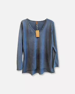 T-shirt Lång ärm, Marinblå, Laila - Reunion