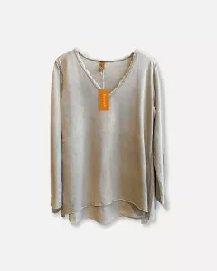 T-shirt Lång ärm, Taupe, Laila - Reunion