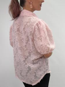 Blus, Spets med kort ärm, Rosa Lari - Gemini