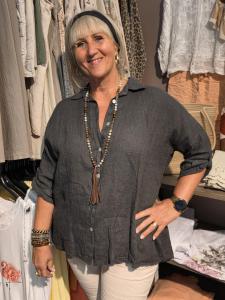 Linneskjorta Antracit Mörkgrå, Lea - Soulful Fashion