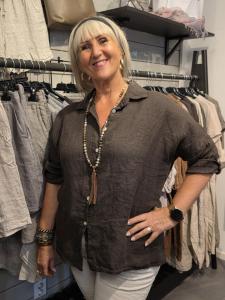 Linneskjorta Coffee Mörkbrun, Lea - Soulful Fashion