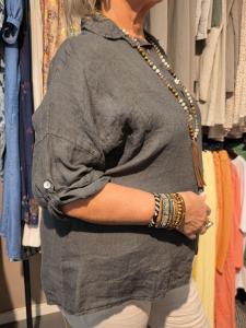 Linneskjorta Antracit Mörkgrå, Lea - Soulful Fashion