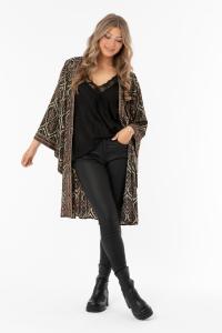 Kaftan Svart / Burgundy / Guld (Leiya) - Capri Collection