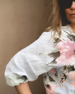 Linneblus knyt, Blåblommig, Magda - Linen Attitude (Reunion)