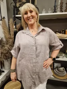 Linneskjorta Taupe, Smilla - Soulful Fashion