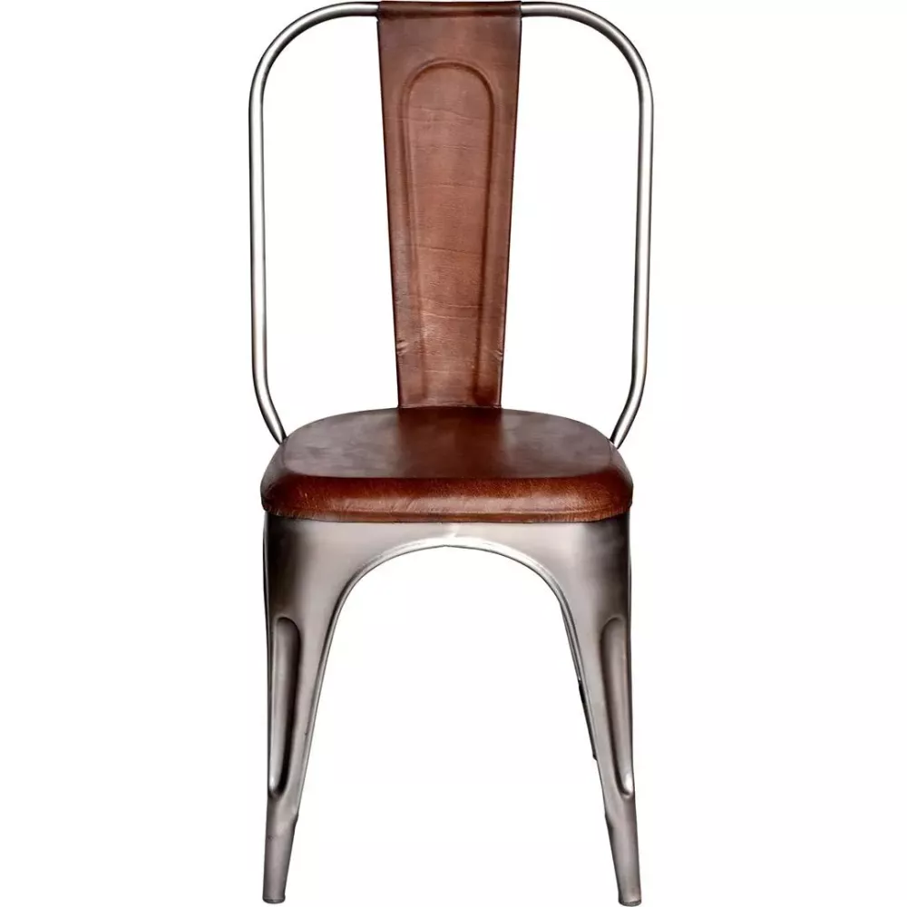 LIVING Stol 4st,  Högt Ryggstöd - Blank med läde - Trademark Living