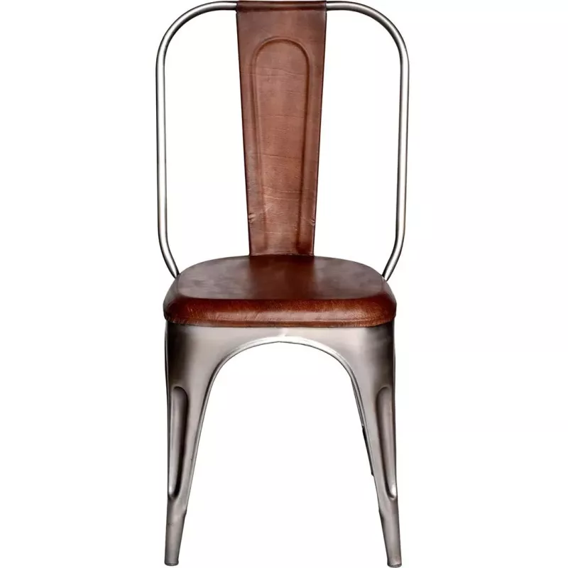 LIVING Stol 4st, Högt Ryggstöd - Blank med läde - Trademark Living