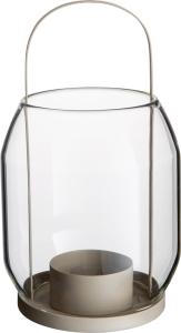 ERNST Lanterna i Glas & Metall, Beige - Höjd 22 cm